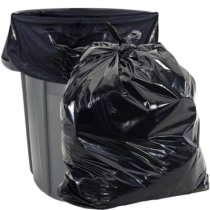 Aluf Plastics أكياس قمامة ألُوف بلاستيك سعة 40-45 جالون (2 مل - عبوة من 50) 40" × 46" - بطانات علب كبيرة ثقيلة - أكياس قمامة بلاستيكية سوداء للاستخدام في الحديقة، الأوراق، المقاولين، الفناء، الاستخدام الخارجي - Image 1
